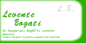 levente bogati business card